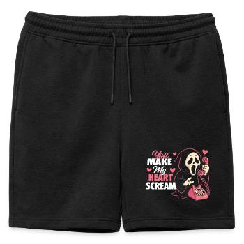 Tu fais crier mon cœur mignon, drôle d’amour de la Saint-Valentin - Short de survêtement homme premium - noir - Devant - AI Model Male 178 light (178cm)