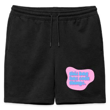 Funny Typography Design – This Bag Has Seen Things - Mens' Premium Organic Sweatshorts - black - Front - AI Model Male 178 light (178cm)