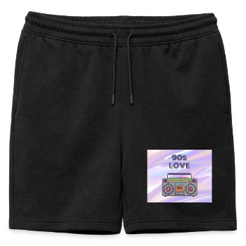 Boombox d’amour des années 90 - Short de survêtement homme premium - noir - Devant - AI Model Male 178 light (178cm)