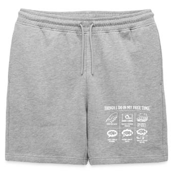 Things I Do In My Free Time Bass Fishing - Mens' Premium Organic Sweatshorts - heather grey - Front - AI Model Male 178 light (178cm)
