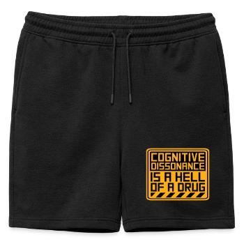 La dissonance cognitive est un sacré dicton. - Short de survêtement homme premium - noir - Devant - AI Model Male 178 light (178cm)