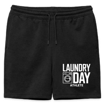Humour Wäsche de l’athlète du jour de la blanchisserie - Short de survêtement homme premium - noir - Devant - AI Model Male 178 light (178cm)