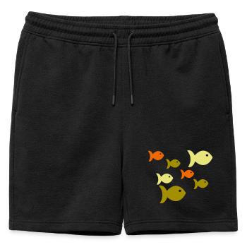 École des poissons - Short de survêtement homme premium - noir - Devant - AI Model Male 178 light (178cm)