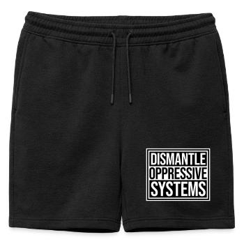 Déclaration d’activisme pour démanteler les systèmes oppressifs - Short de survêtement homme premium - noir - Devant - AI Model Male 178 light (178cm)