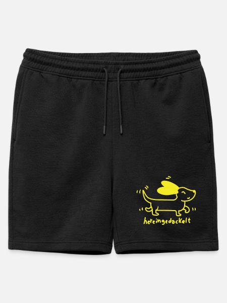 Yellow dog dappled in - Mens' Premium Organic Sweatshorts - black