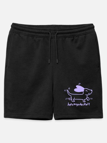 Dackel – Hereingedackt - Männer Premium Organic Sweatshorts - Schwarz