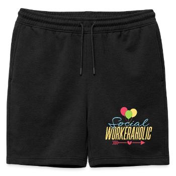 Quota de travailleurs sociaux Travail social Workeraholic - Short de survêtement homme premium - noir - Devant - AI Model Male 178 light (178cm)