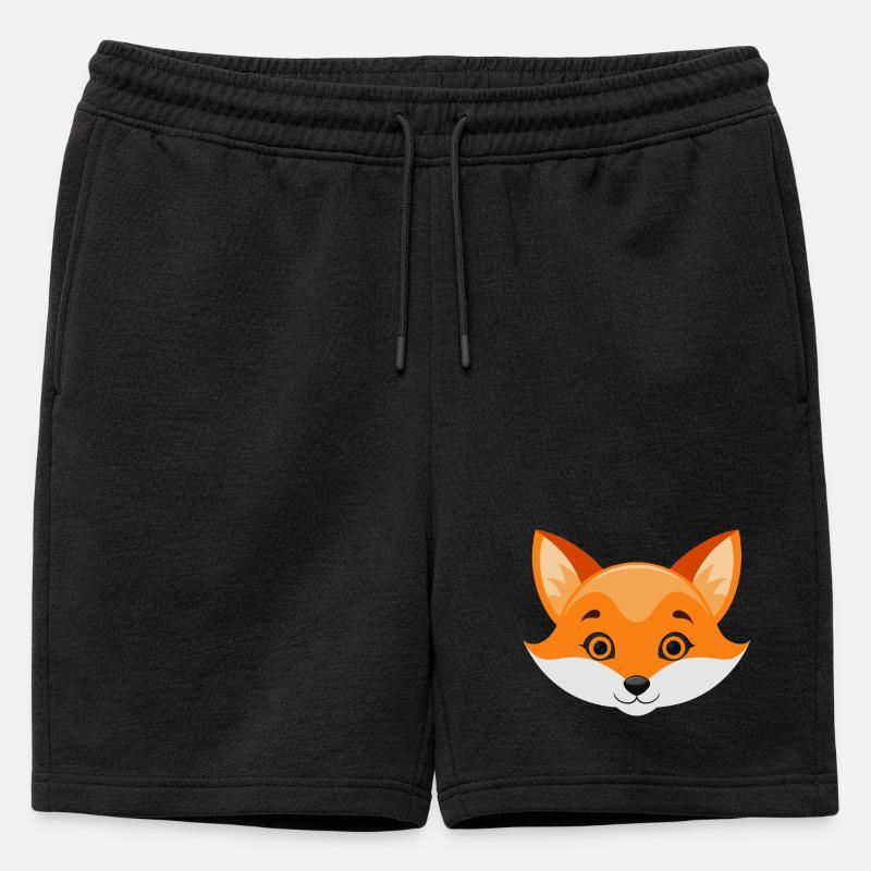 Fuchsgesicht - Männer Premium Organic Sweatshorts - Schwarz