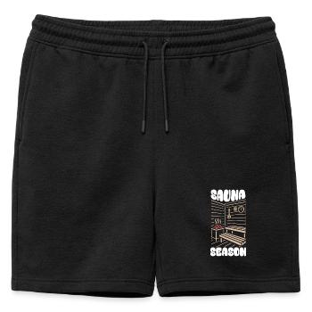 Saison du sauna - Sauna - Dicton - Short de survêtement homme premium - noir - Devant - AI Model Male 178 light (178cm)