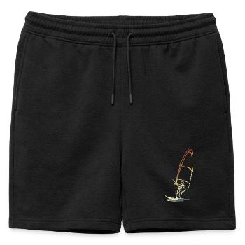 Planche à voile Croquis Vintage - Short de survêtement homme premium - noir - Devant - AI Model Male 178 light (178cm)