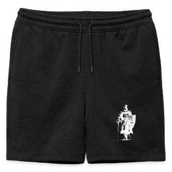 Silhouette du Chevalier en Armure - Short de survêtement homme premium - noir - Devant - AI Model Male 178 light (178cm)