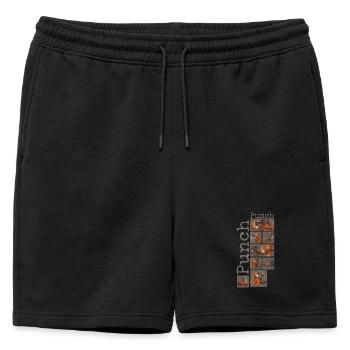 Petit singe mignon donne un coup de poing Coup de poing singe - Short de survêtement homme premium - noir - Devant - AI Model Male 178 light (178cm)