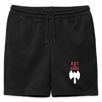 Hache et honneur - Short de survêtement homme premium - noir - Devant - AI Model Male 178 light (178cm)