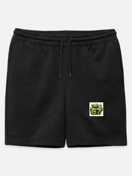 Green Slime Monster 67 - Mens' Premium Organic Sweatshorts - black