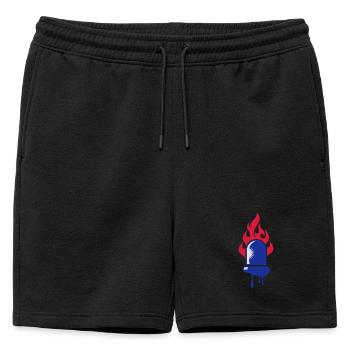 rotating blue beacon light-Fire department - Mens' Premium Organic Sweatshorts - black - Front - AI Model Male 178 light (178cm)