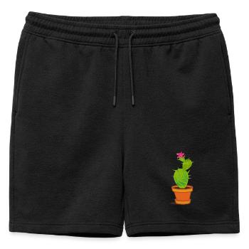 Un cactus avec une fleur - Short de survêtement homme premium - noir - Devant - AI Model Male 178 light (178cm)