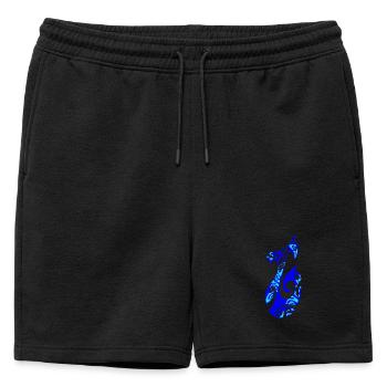 MATAU - Bleu (Hameçon polynésien) - Short de survêtement homme premium - noir - Devant - AI Model Male 178 light (178cm)