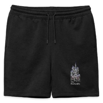 Château de Neuschwanstein, Bavière, Allemagne - Short de survêtement homme premium - noir - Devant - AI Model Male 178 light (178cm)
