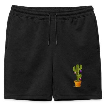 Cactus décorés de Noël pour Noël - Short de survêtement homme premium - noir - Devant - AI Model Male 178 light (178cm)