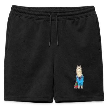 Bureau du Secrétaire des Alpagas - Short de survêtement homme premium - noir - Devant - AI Model Male 178 light (178cm)