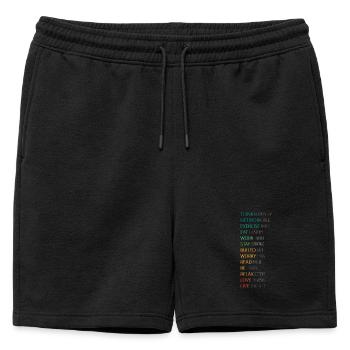 PENSEZ POSITIF - Short de survêtement homme premium - noir - Devant - AI Model Male 178 light (178cm)