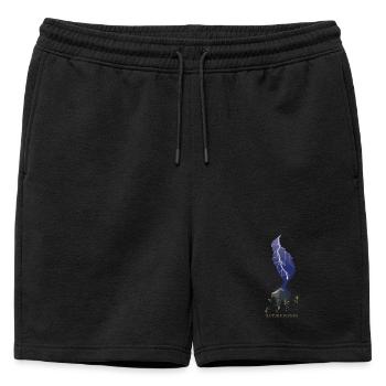 Éclair la puissance de la nature - Short de survêtement homme premium - noir - Devant - AI Model Male 178 light (178cm)