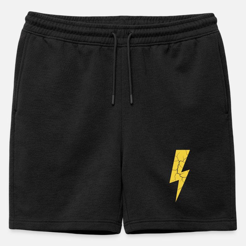 Blitz Blitzschlag Gewitter Strom Sturm - Männer Premium Organic Sweatshorts - Schwarz
