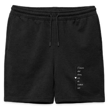 Who are you? - Mens' Premium Organic Sweatshorts - black - Front - AI Model Male 178 light (178cm)