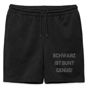 Schwarz ist bunt genug - Männer Premium Organic Sweatshorts - Schwarz - Vorne - AI Model Male 178 light (178cm)