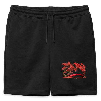 Brücke - Short de survêtement homme premium - noir - Devant - AI Model Male 178 light (178cm)