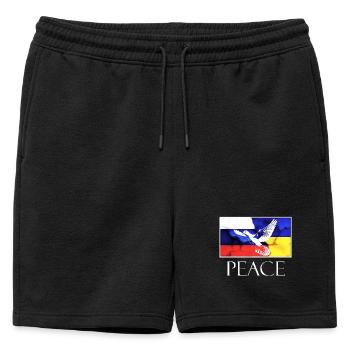 PAIX Russie Ukraine Colombe de la Paix blanc - Short de survêtement homme premium - noir - Devant - AI Model Male 178 light (178cm)