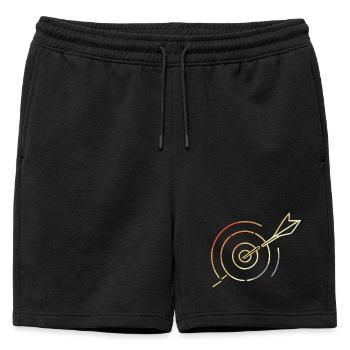 Archery Target - Mens' Premium Organic Sweatshorts - black - Front - AI Model Male 178 light (178cm)