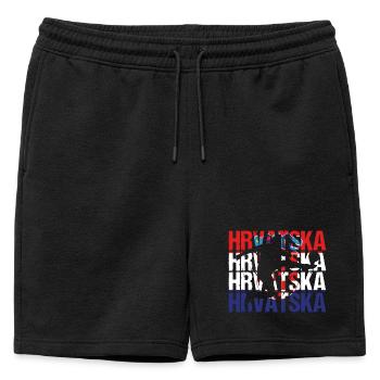 Hrvatska Kroatien Fußball - Männer Premium Organic Sweatshorts - Schwarz - Vorne - AI Model Male 178 light (178cm)