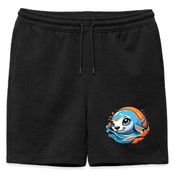 Mignon bébé phoque - Short de survêtement homme premium - noir - Devant - AI Model Male 178 light (178cm)