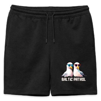 Baltic Patrol Seagulls - Mens' Premium Organic Sweatshorts - black - Front - AI Model Male 178 light (178cm)