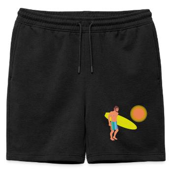 surfeur - Short de survêtement homme premium - noir - Devant - AI Model Male 178 light (178cm)