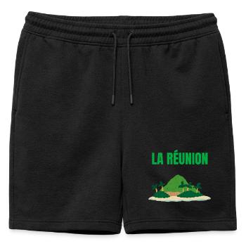 T-shirt île La Réunion tropicale - Short de survêtement homme premium - noir - Devant - AI Model Male 178 light (178cm)