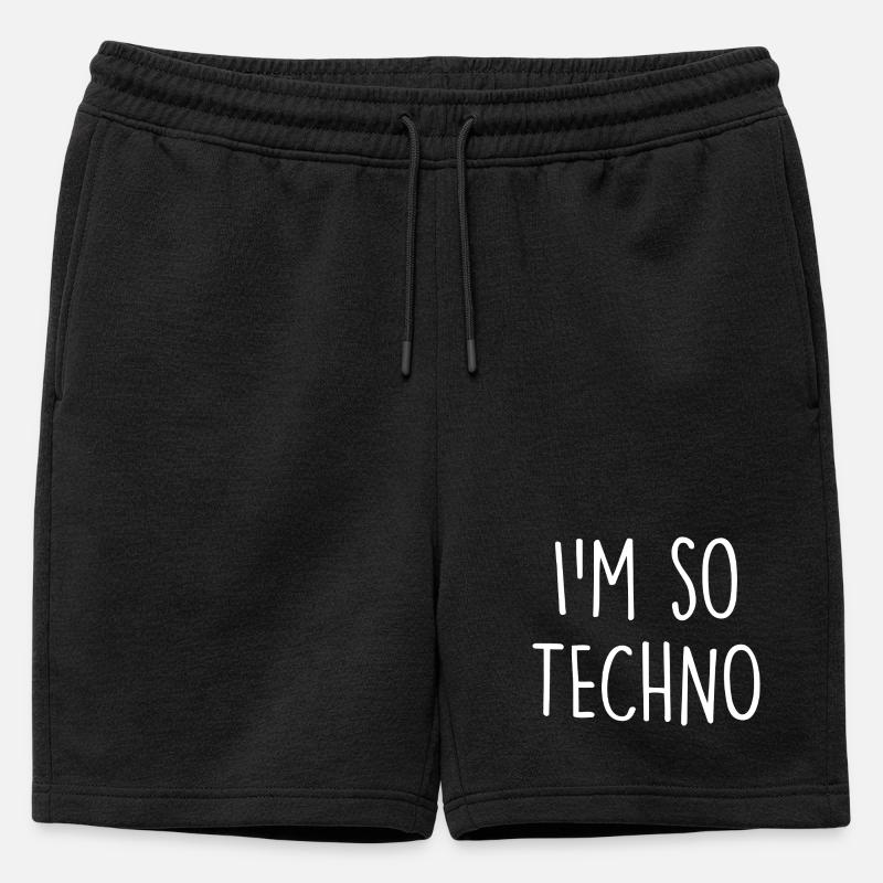 Techno - Männer Premium Organic Sweatshorts - Schwarz