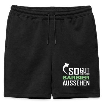 Only a barber can look so good - Mens' Premium Organic Sweatshorts - black - Front - AI Model Male 178 light (178cm)
