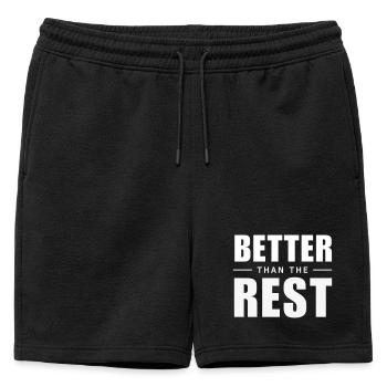 Better Than The Rest - Clever Aha-Effekt - Männer Premium Organic Sweatshorts - Schwarz - Vorne - AI Model Male 178 light (178cm)