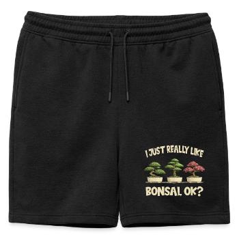 Bonsaï, drôle, j’aime juste beaucoup le bonsaï - Short de survêtement homme premium - noir - Devant - AI Model Male 178 light (178cm)