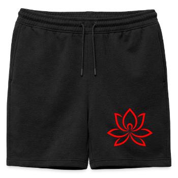 Cadeau de design floral pour les amoureux de la nature - Short de survêtement homme premium - noir - Devant - AI Model Male 178 light (178cm)