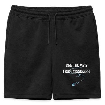 All the way from Mississippi - Blues concert Mic - Short de survêtement homme premium - noir - Devant - AI Model Male 178 light (178cm)