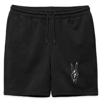 Paix Ukraine Victoire - Short de survêtement homme premium - noir - Devant - AI Model Male 178 light (178cm)