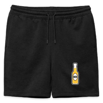 Bierflasche (Bier / Bierchen / POS 3C) - Männer Premium Organic Sweatshorts - Schwarz - Vorne - AI Model Male 178 light (178cm)