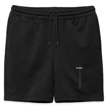 Alerte! Antifasciste ! - Art des mots noir/gris - Short de survêtement homme premium - noir - Devant - AI Model Male 178 light (178cm)