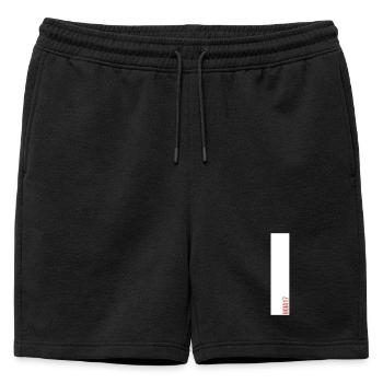 NOIA17 Streetwear avec barre blanche - Short de survêtement homme premium - noir - Devant - AI Model Male 178 light (178cm)