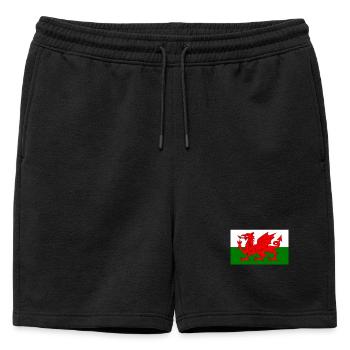 Wales flag - Mens' Premium Organic Sweatshorts - black - Front - AI Model Male 178 light (178cm)