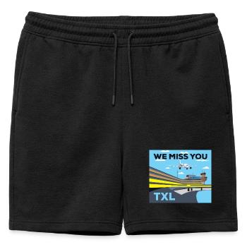 TXL, we miss you, retro - Short de survêtement homme premium - noir - Devant - AI Model Male 178 light (178cm)