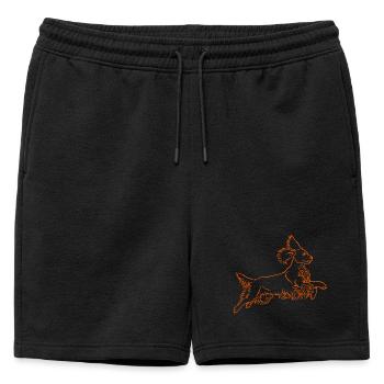 Springer Spaniel en orange - Short de survêtement homme premium - noir - Devant - AI Model Male 178 light (178cm)